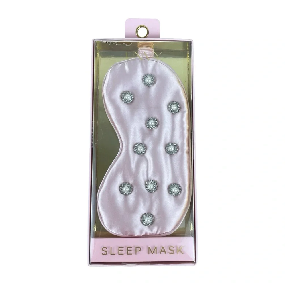 Pink Sleep Mask with Silver Accents